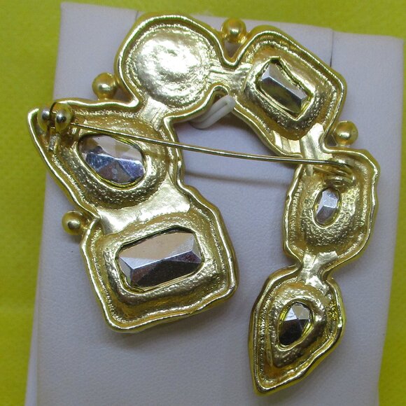 Park Lane Colorful Rhinestone Brooch Multi Colored Lucite Rhinestone Brooch - Picture 10 of 10